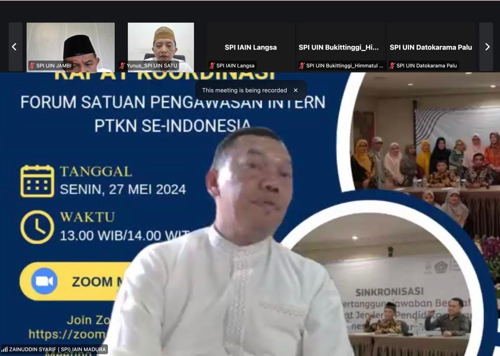 SPI IAIN Kendari Mengikuti Rapat Kordinasi Forum Satuan Pengawasan Intern PTKN Se- Indonesia
